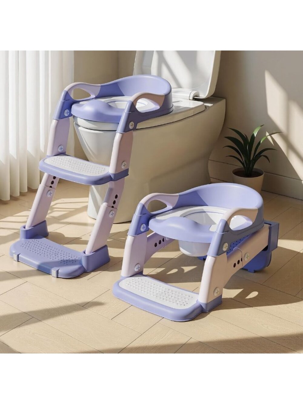Adjustable 3-in-1 Potty Training Seat & Chair, Foldable with Splash Guard